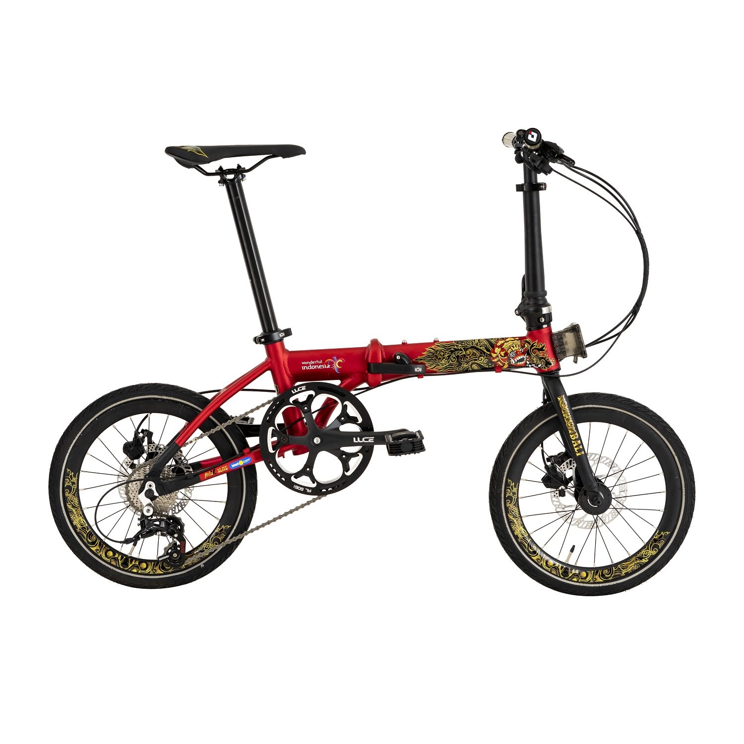 Sepeda Lipat FoldX Xlite Bali Wonderful Indonesia Edition 16 Inch 10 Sp + Koper Sepeda 16inch