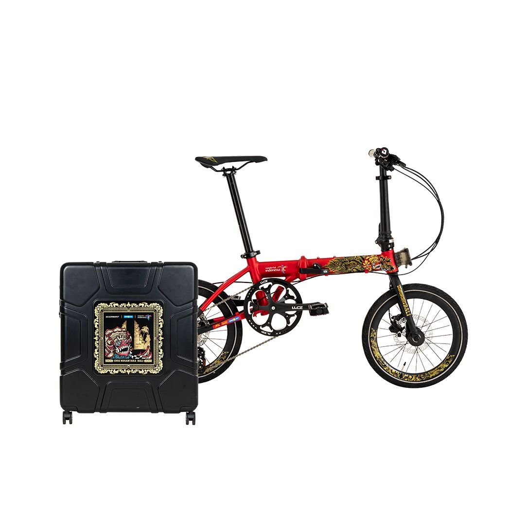 Sepeda Lipat FoldX Xlite Bali Wonderful Indonesia Edition 16 Inch 10 Sp + Koper Sepeda 16inch